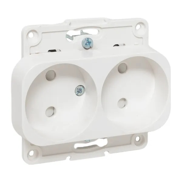 

Розетка EKF EYR10-102-10 Стокгольм 10А автоматические клеммы б/з белый с защитными шторками механизм, EYR10-102-10