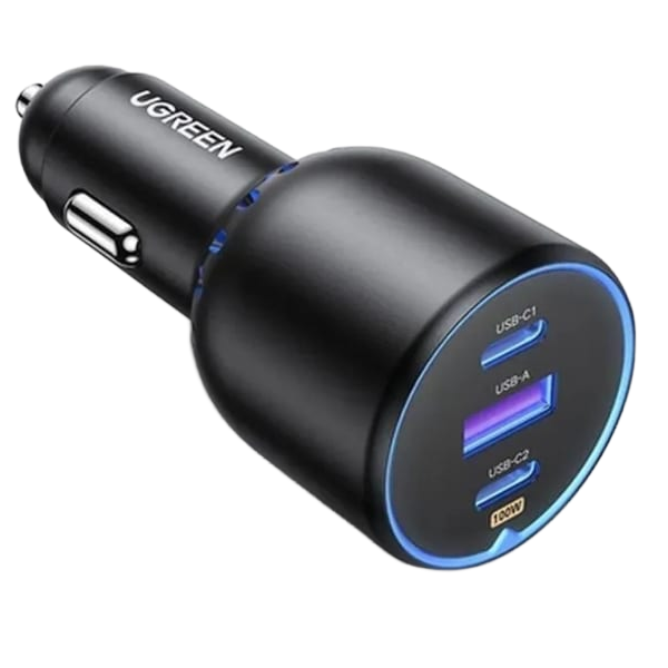 

Зарядное устройство автомобильное UGREEN EC705 35025_ 2*USB-C PD+USB-A 130W Fast Car Charger. Цвет: серый, EC705