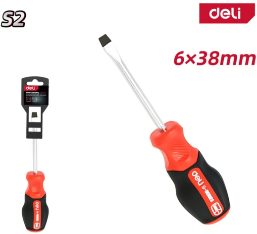 Изображение товара Отвертка Deli DL3446 SL6x38мм профессиональный инструмент