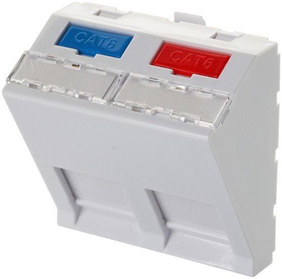 

Вставка Eurolan 16B-45-04WT Адаптер 45×45 мм для 2 модулей Keystone, наклонный, белый, 16B-45-04WT