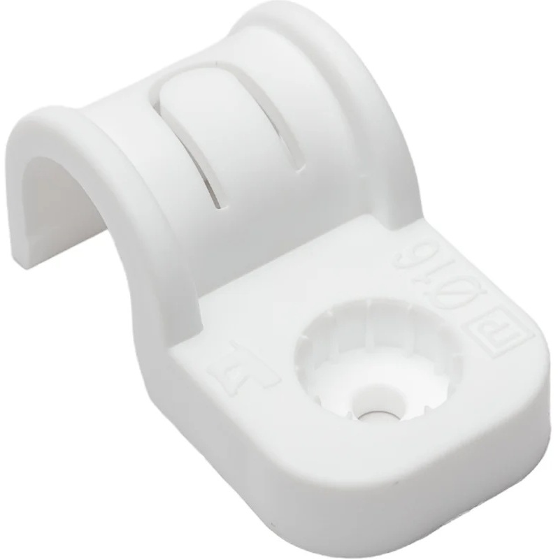 

Скоба Промрукав PR13.0376 пластиковая односторонняя для прямого монтажа белая в п/э д16 (50шт), PR13.0376