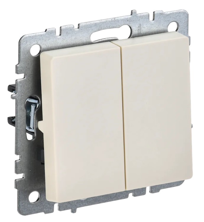 

Выключатель IEK BR-V22-0-10-K10 проходной 2-кл. СП BRITE ВС10-2-6-БрКр 10А бежевый, BR-V22-0-10-K10