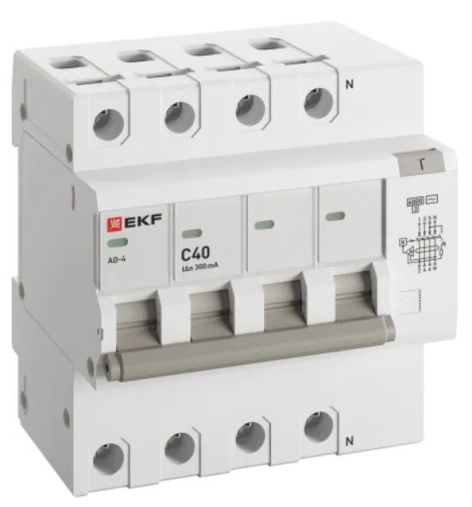 Изображение товара Автомат дифференциальный EKF PROxima DA4-6-40-300-pro