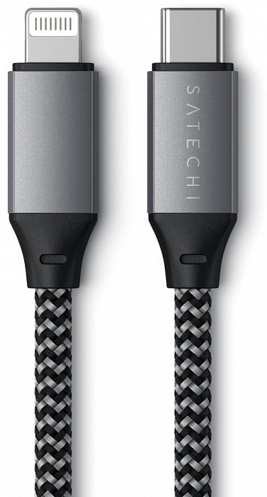 

Кабель Satechi ST-TCL10M USB-C to Lightning MFI Cable 25 см. серый космос, ST-TCL10M