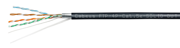 фото Кабель витая пара F/UTP 5e кат. 4 пары Cabeus FTP-4P-Cat.5e-SOLID-OUT-LSZH-UV-100 в Уфе