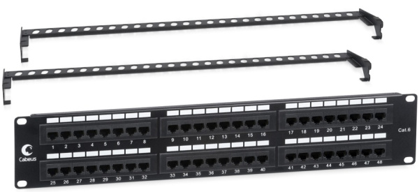 Изображение товара Патч-панель Cabeus PL-48-Cat.6-Dual неэкранированная для 48 портов