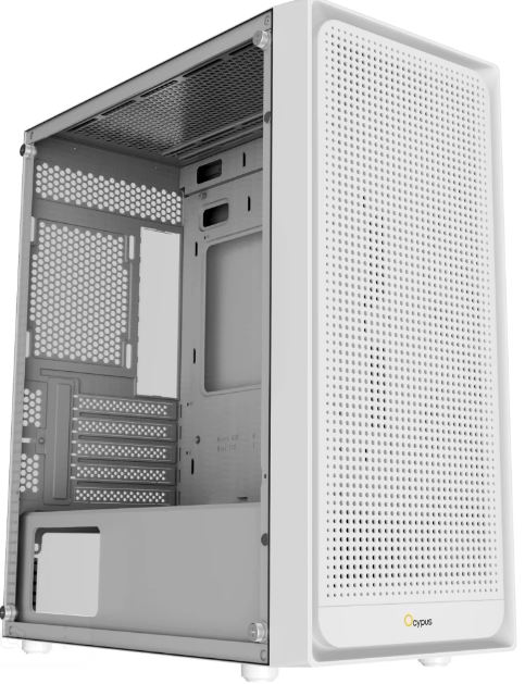 

Корпус mATX Ocypus Gamma-C50-WH белый, без БП, боковая панель из закленного стекла, 2*USB 1.1, USB 3.2, audio, Gamma-C50-WH