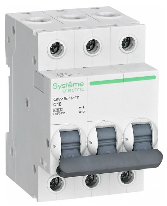 

Автоматический выключатель Systeme Electric C9F34316 City9 Set С 16А 3P 4.5kA 400В, C9F34316