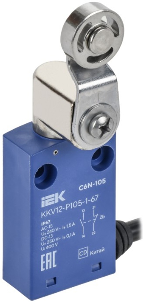 

Выключатель концевой IEK KKV12-P105-1-67 C6N-105 рычаг с металлическим роликом IP67, KKV12-P105-1-67