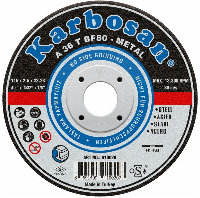 

Диск отрезной ООО САМ KAR-910020 Karbosan по металлу 115х2,5х22, KAR-910020