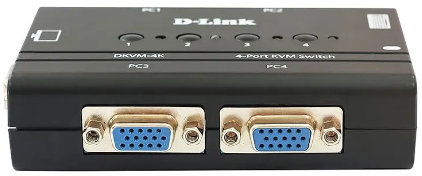 

Коммутатор неуправляемый D-link DKVM-4K/B3A 4-port KVM Switch, VGA+PS/2 ports, DKVM-4K/B3A