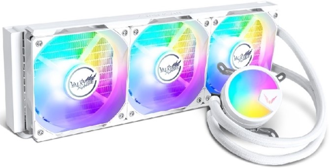 

Система охлаждения жидкостная Valkyrie A360 ARGB White LGA115x/2011/1200/1700/AM4/AM5 (3*120mm, 800-1800rpm, 80CFM, 32.2dBa, 280W TDP), A360 ARGB White