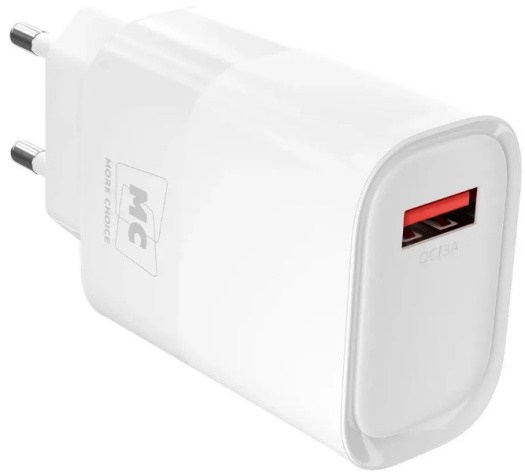 Изображение товара Зарядное устройство More Choice NC09 Быстрая зарядка 15 Вт USB белое