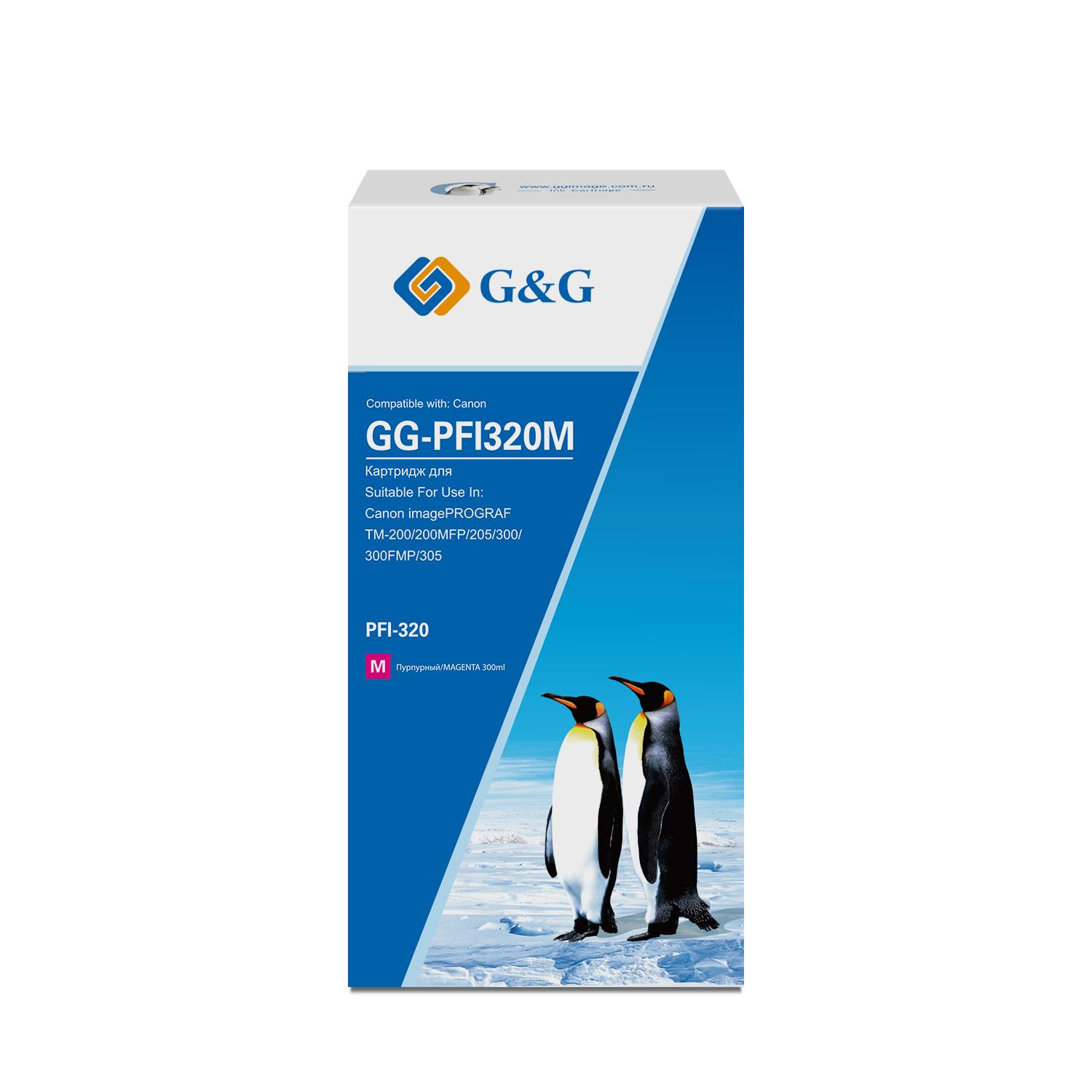 

Картридж струйный G&G GG-PFI320M PFI-320M пурпурный (300мл) для Canon imagePROGRAF TM-200/200MFP/205/300/300MFP/305, GG-PFI320M