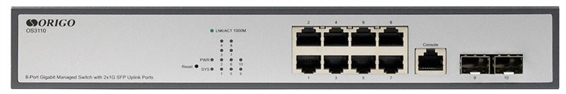 

Коммутатор управляемый ORIGO OS3110/A1A L2 8x1000Base-T, 2x1000Base-X SFP, RJ45 Console, 19" w/brackets, OS3110/A1A
