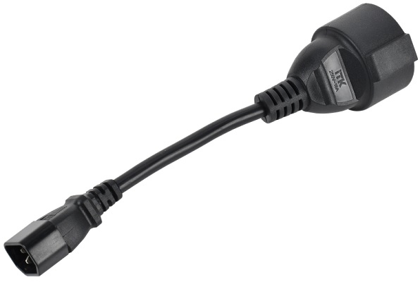 

Кабель питания ITK PC-C14D-10CM адаптер 3x1,5 10см с разъёмами C14-Schuko, PC-C14D-10CM