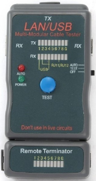 Изображение товара Кабельный тестер Cablexpert NCT-2 для UTP, STP и USB кабелей