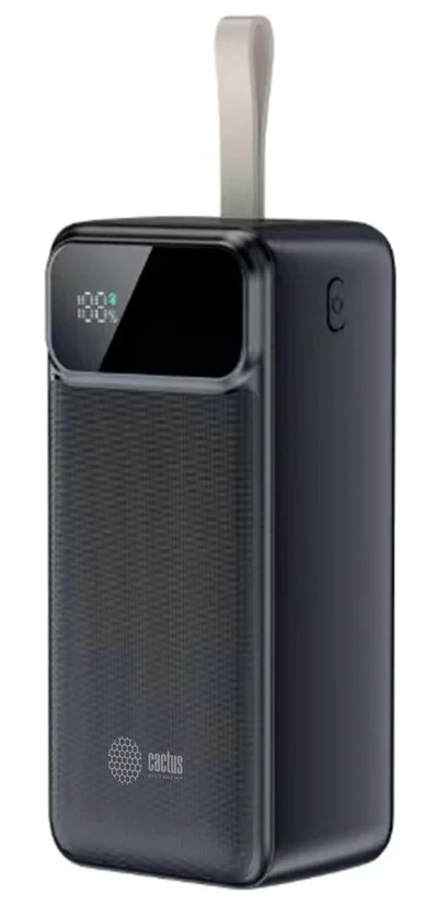

Аккумулятор внешний портативный Cactus CS-PBFSND-40000 40000mAh 65W 3A USB-A/USB-C черный, CS-PBFSND-40000