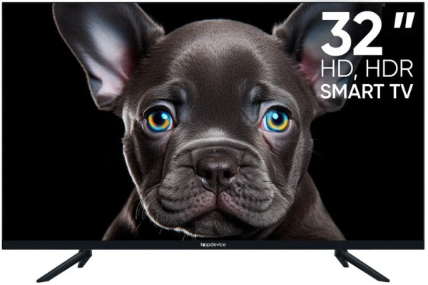 Изображение товара 32-дюймовый безрамочный Smart TV TopDevice TDTV32CS08H_BK с HD изображением и Wi-Fi