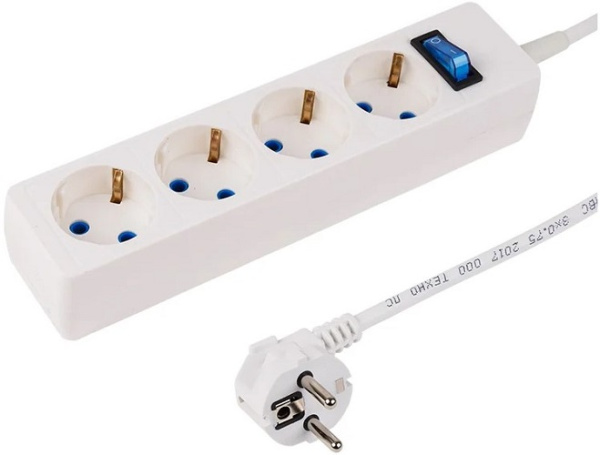Изображение товара Сетевой фильтр PROconnect 11-7232 4 розетки 5 м белый для защиты приборов