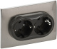 фото Розетка двухместная с заземлением  IEK SK-R24-16-K50-F