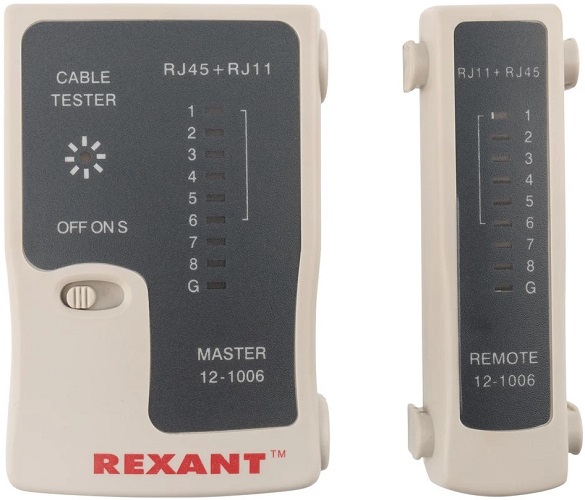 

Тестер Rexant 12-1006 кабеля RJ-45+RJ-11 468, 12-1006