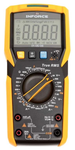 Изображение товара Цифровой мультиметр Inforce 01-05-08 профессиональный портативный измерительный прибор