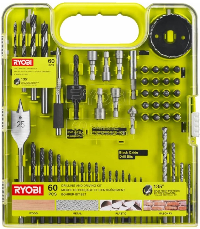 

Набор сверл Ryobi RAKDD60 5132004664 и бит, RAKDD60