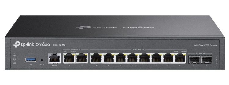

Маршрутизатор TP-LINK ER7412-M2 Omada, Quad-core @2.0GHz CPU, 2Ч2.5G RJ45 WAN/LAN, 10ЧGigabit WAN/LAN (2ЧSFP, 8ЧRJ45), 1Ч USB3.0 (Supports USB storage, ER7412-M2