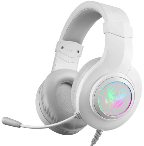 Изображение товара Игровая гарнитура Defender Ghost с подсветкой и микрофоном, белая