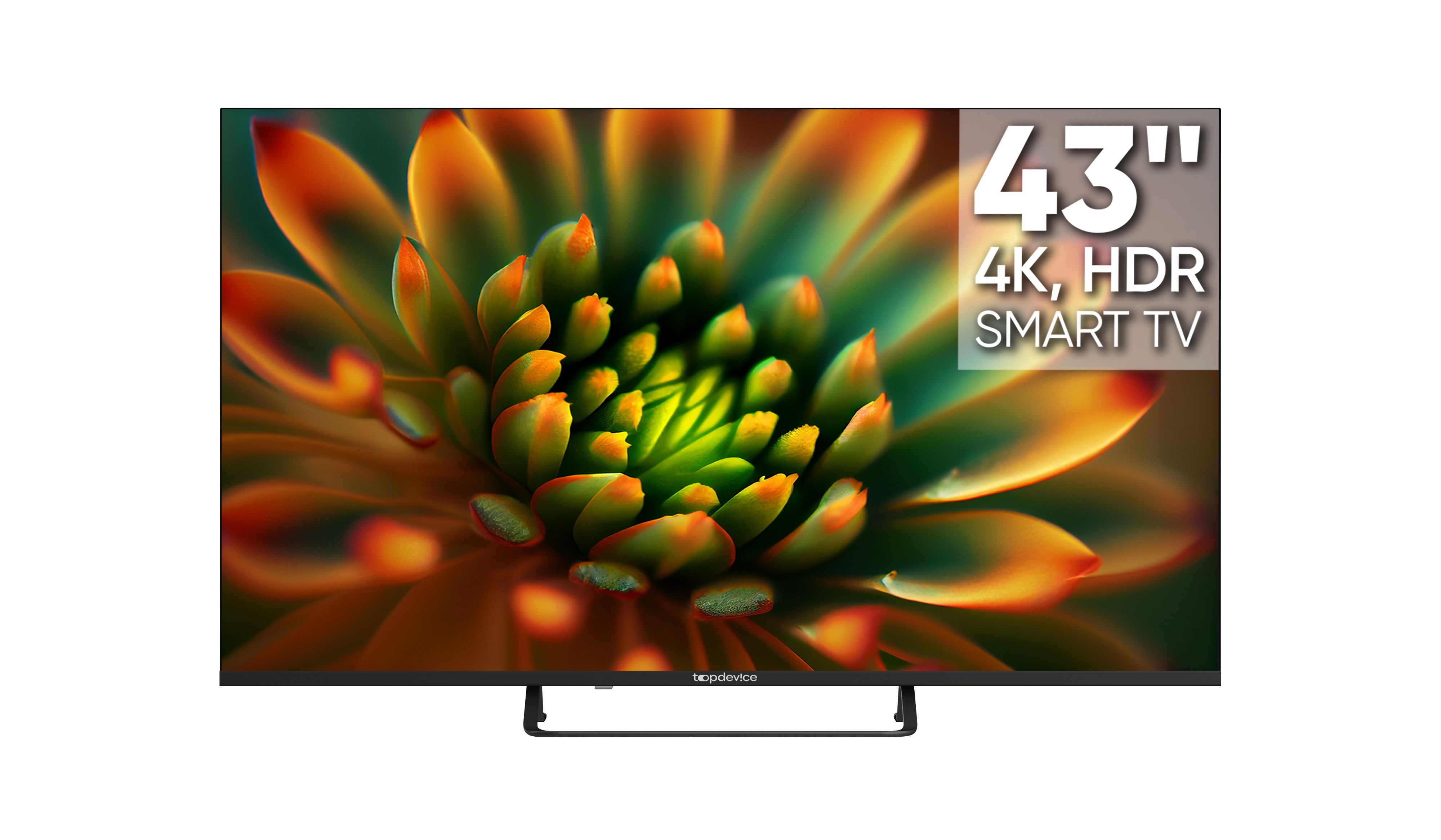 

Телевизор TopDevice TDTV43BS05U_BK white, FHD, DVB-T2/C/S2, 3*HDMI, 2*USB, TDTV43BS05U_BK