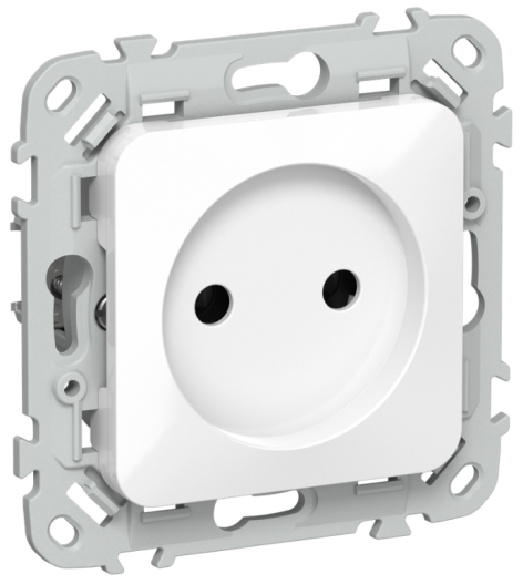 Изображение товара IEK FLITE R10-10-1-K01 - розетка без заземления, IP20, 1 гнездо, белая