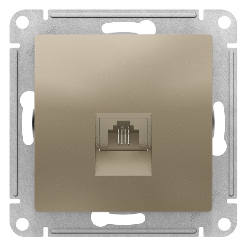 

Розетка Schneider Electric ATN000581 AtlasDesign, телефонная, RJ11, механизм, шампань, ATN000581