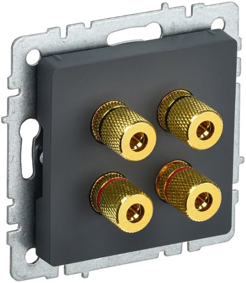

Розетка аудио IEK BR-S40-K53 BRITE РА10-БрГ Графит, BR-S40-K53
