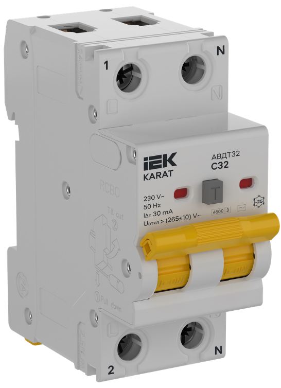 Автоматический выключатель дифф. тока (АВДТ) IEK KA-VD10-1-032-C-030-AC-1