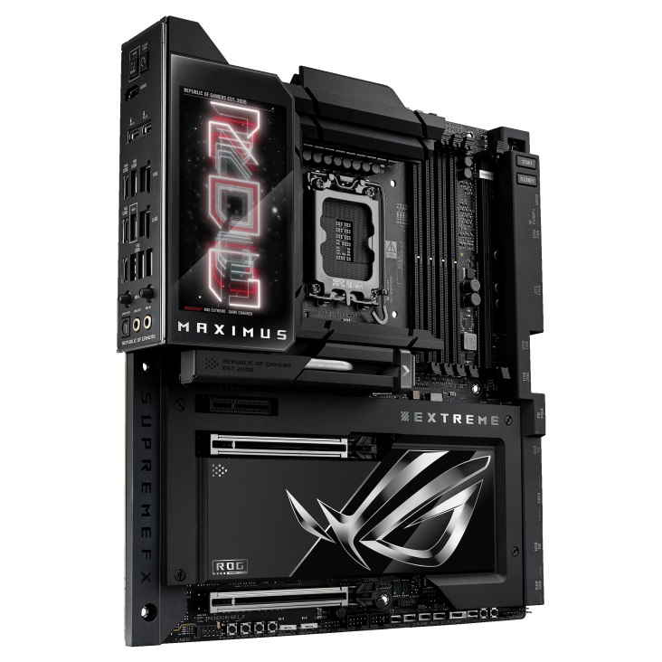

Материнская плата ATX ASUS ROG MAXIMUS Z890 EXTREME (LGA1851, Z890, 4*DDR5 (8800), 4*SATA, 6*M.2, 7*USB 3.2, USB Type-C, 2*PCIe x16, 2*PCIe x4, 2*Thun, ROG MAXIMUS Z890 EXTREME