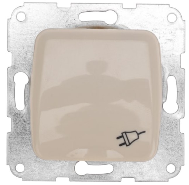 

Розетка KRANZ KR-78-0246 DEA 1-ая керамика с/з с крышкой с/у 16А мех. бежевая, KR-78-0246