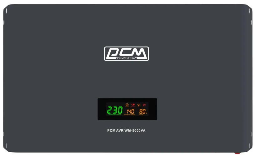 

Стабилизатор напряжения Powercom WM-5000VA 4000Вт 5000ВА графитовый, WM-5000VA