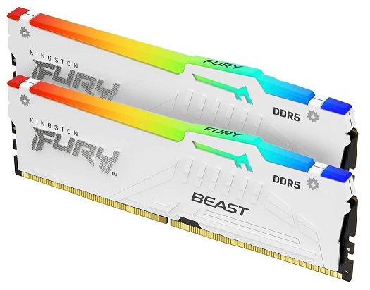 

Модуль памяти DDR5 32GB (2*16GB) Kingston FURY KF556C40BWAK2-32 Beast White RGB 5600MHz 1RX8 CL40 1.25V 288-pin 16Gbit радиатор, KF556C40BWAK2-32