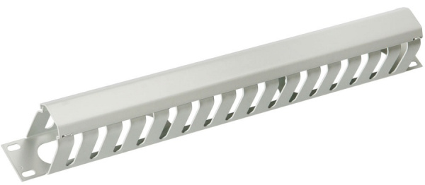 Изображение товара Кабельный органайзер Cabeus JB07-1U-GY с крышкой для шкафов 1 U