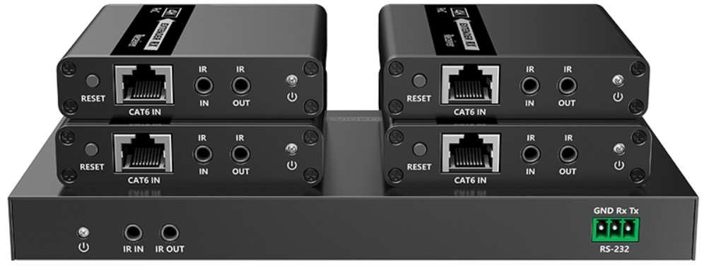 

Разветвитель LENKENG LKV724P 1*4 HDMI по витой паре CAT6/7 до 40/70 м, 4K, RS232, ИК, LKV724P
