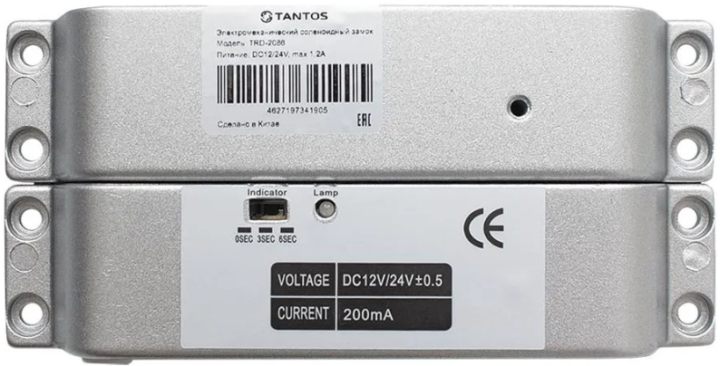 

Замок Tantos TRD-2086 накладной соленоидный электро-механический. Питание =12-24В/1,2А. Встроенный д, TRD-2086