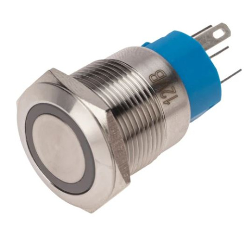 Изображение товара Антивандальная кнопка Rexant 36-3421 для электроцепей до 12В с подсветкой