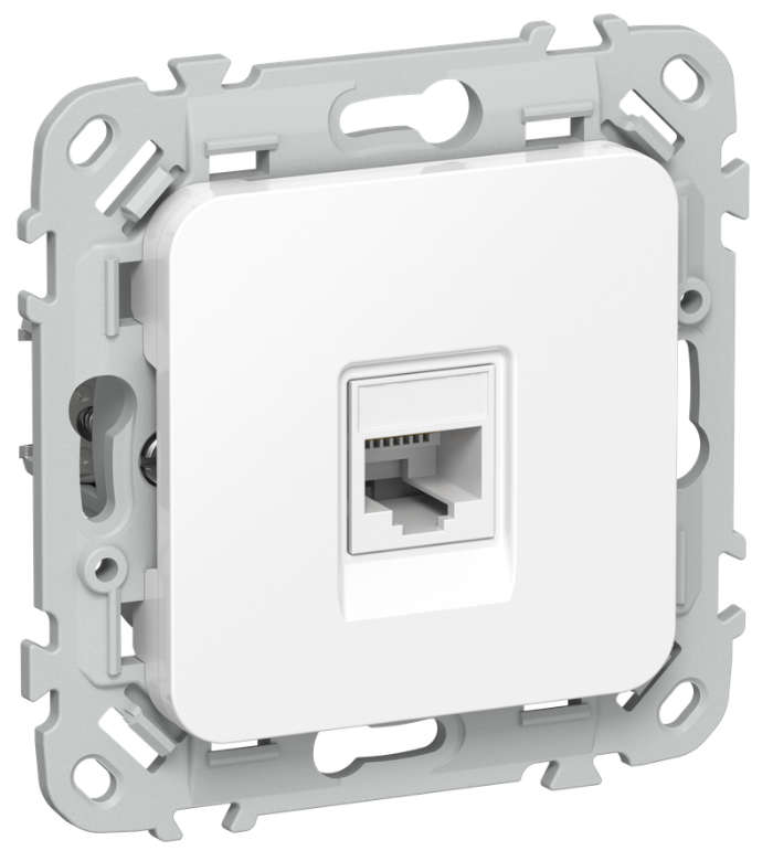 

Розетка компьютерная IEK FI-K12-2-K01 FLITE RJ45 категория 6 UTP РК6-1-0-ФлБ белый, FI-K12-2-K01