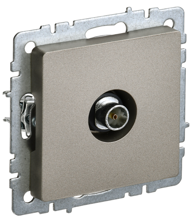 

Розетка телевизионная оконечная IEK BR-A10-O-K37 BRITE РТВ11-0-БрШ Шампань, BR-A10-O-K37