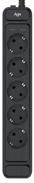 Изображение товара Сетевой фильтр AGNI TP-FS5E-5m-black с защитой и 5 розетками для дома и офиса