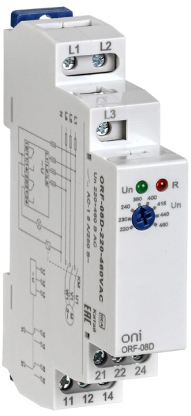 Изображение товара Реле контроля фаз ONI ORF-08D-220-460VAC
