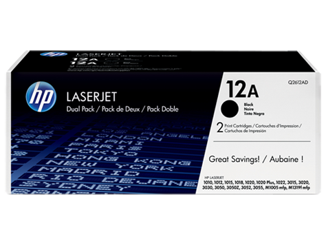 

Картридж HP 12A Q2612AF для принтера LaserJet (LJ 1010/1012/1015/1018/3020/3030/3015/1020/1022) двойной, 12A