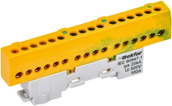 Изображение товара Шина PE Земля IEK TF-NN10-16-KL-K52 для соединения проводов