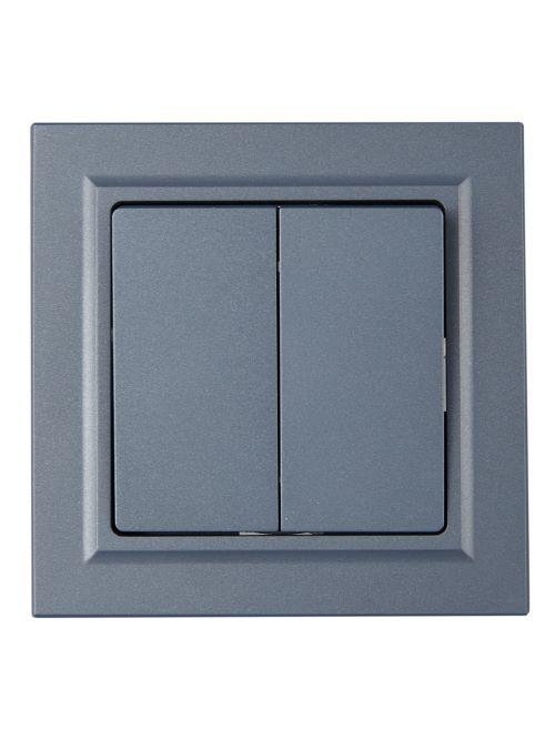 

Выключатель двухклавишный в сборе IEK BR-V20-0-10-K35-F BRITE 10А ВСР10-2-0-БрМ Маренго, BR-V20-0-10-K35-F